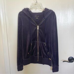 Calvin Klein Purple Velour Zip-up